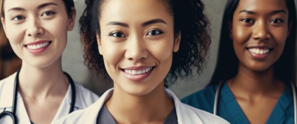 Women healthcare workers smiling