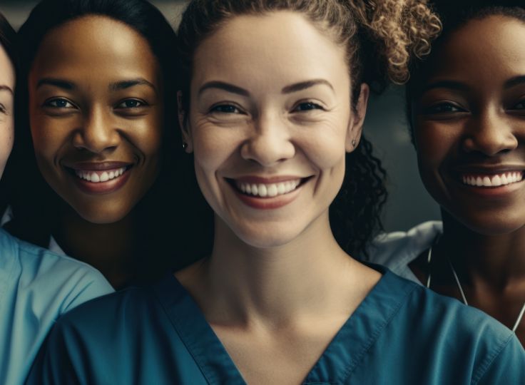 Women nurses smiling